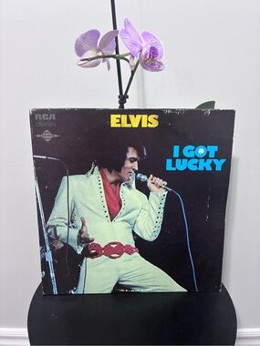 Elvis Presley "I Got Lucky" Vinyl Album - Black Cover with Turquoise Text